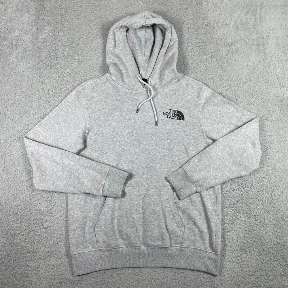 The North Face Box Logo Pullover Hoodie Mens Medium Gray Camo Graphic Fleece